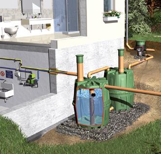 Pumpe schaltet automatisch ein und aus l Bequeme Wasserentnahme durch Wassersteckdose (vorbereitet für handelsübliche Schlauchkupplung) l Filtertopf hält Verschmutzungen zuverlässig