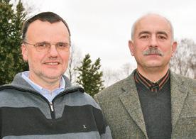 Z u c h t Sie führen die Verbände German Genetic (SZV): Links Geschäftsführer Jörg Sauter, rechts Zuchtleiter Albrecht Weber. Bert Kämmerer (li.) ist erster Vorsitzende des MSZV, Dr.