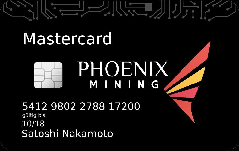 Kreditkarte, die mit Kryptowährungen gespeist werden kann.