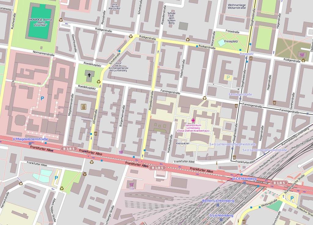 Lage: OpenStreetMap und Mitwirkende, CC BY-SA Das Hagen-Eck liegt im schönsten Teil des Bezirks Lichtenberg: Von dem sympathischen, von Altbauten geprägten Kiez rund um den Roedeliusplatz nördlich