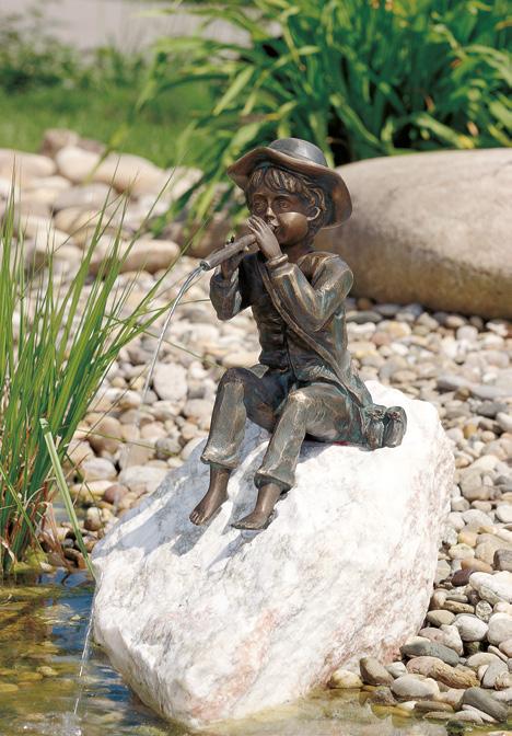 Meerjungfrau Nina auf Kiesel Bronzefigur Skulpturen
