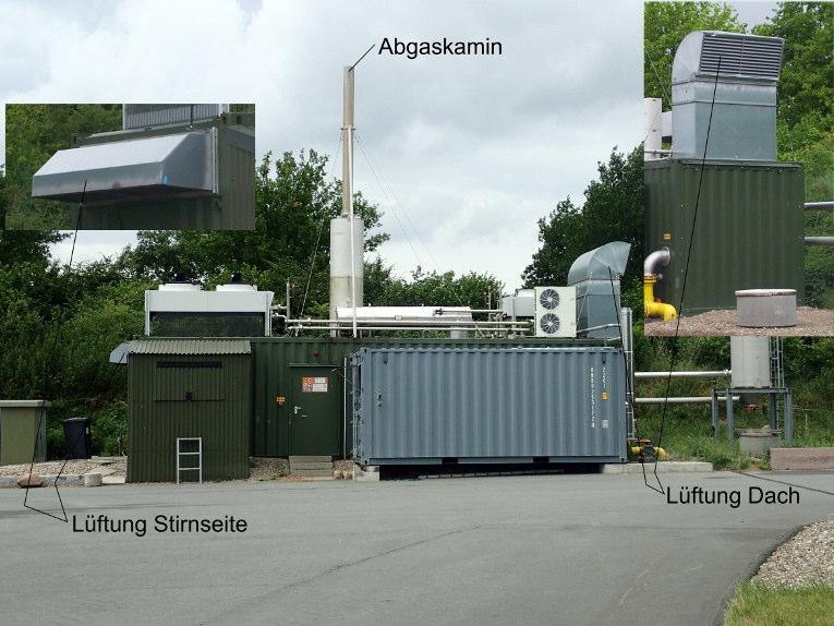 Abbildung 5: BHKW-Container 3.1.7 MESSBEDINGUNGEN Die Messungen wurden nahe der Quellen der Biogasanlage durchgeführt, so dass der Einfluss von Fremdgeräuschen als sehr gering einzuschätzen ist.