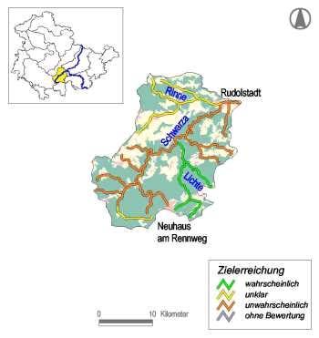 Charakterisierung der Schwarza nach WRRL Stoffeinträge: überwiegend forstwirtschaftliche Nutzung kommunale Abwasserentsorgung derzeit noch gering 3 Kläranlagen > 2000 EWG geplant: KA Großbreitenbach