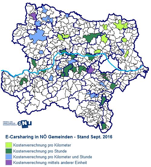 e-carsharing in Niederösterreich In Niederösterreich haben mehr 50 Gemeinden ein