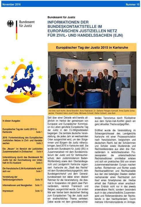 Europäisches Justizielles Netz für Zivil und Handelssachen: Jahresbericht 2016 11 IV.
