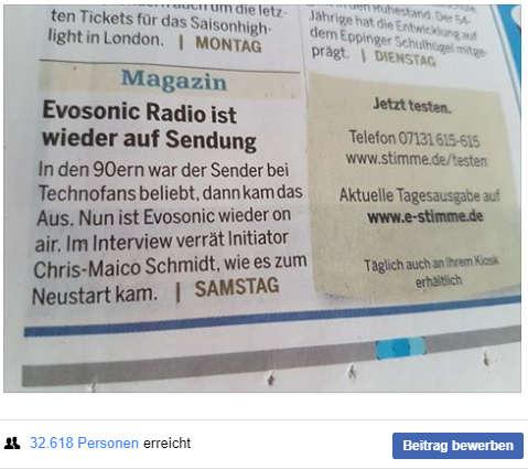 Evosonic Gepostet von Chris Maico Schmidt. Juli 07 Evosonic Radio, Sender für elektronische Musik, ist wieder "on air", als Livestream: https://evosonic.de/live.