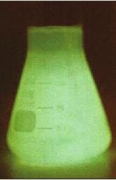 Experimenteller Teil Lösung A: 1 g Luminol In einem 1 L Erlenmeyerkolben mit Wasser auf 800 ml auffüllen 30 ml 1 M NaOH zugeben Lösung B 0.
