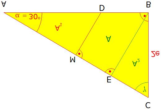 7. Berechnung des Winkels : Abschlusspruefung Realschule Mathematik 2014 Winkelsumme im gelben rechtwinkligen Dreieck ABC 8.