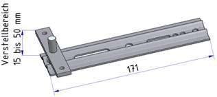 mit Schraubplatte M8 x 60 mm, wird mit 9 oder 10 mm durch den Rahmen gebohrt, zur unteren, seitlichen + oberen Befestigung,