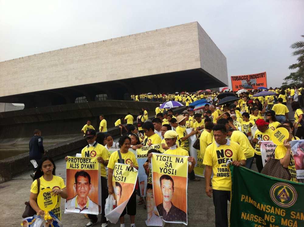 Proteste gegen die World Tobacco