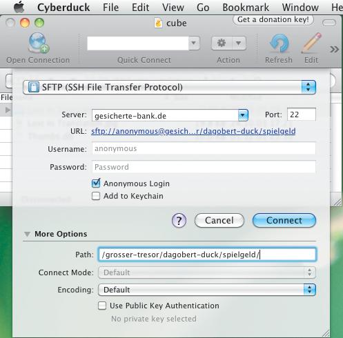 Praxis Kommandozeileneditor Dušan Živadinović Geschichtsstunde Mac OS X: sftp mit Kommando-History Auf dem Mac bringt das für die verschlüsselte Datei übertragung entwickelte Kommandozeilen-Tool sftp