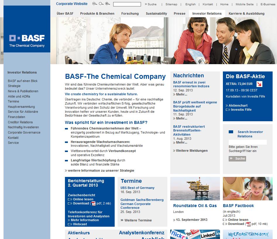 Wir stehen Ihnen gerne für Fragen zur Verfügung Kontakt zum BASF Investor Relations Team Telefon: 0621/60-48230 E-Mail: ir@basf.