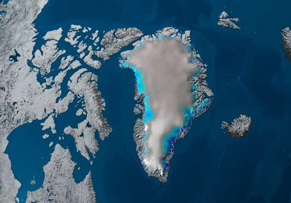 Climate Press Nr. 25 2009 Wie schnell schmilzt Grönlands Eis? 3 kleine Gletscher am Rand des Eisschildes, die nicht im Meer enden, verlieren zur Zeit stark an Masse.