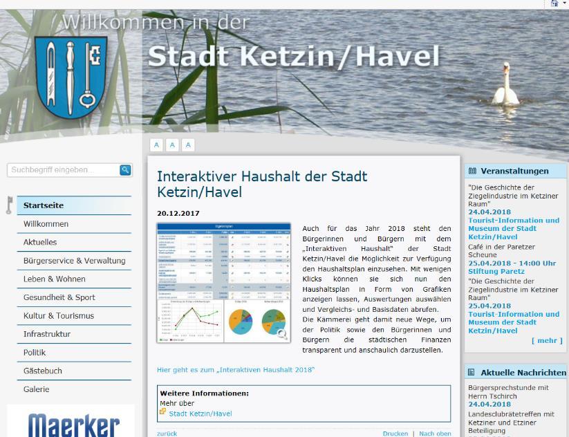 Stadt Ketzin/Havel Bekanntmachung des Interaktiven