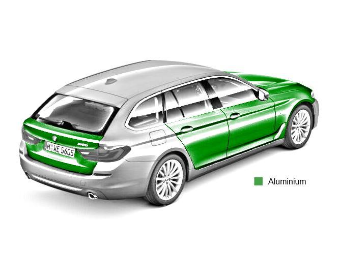 In dieser Technischen Information wird ein Überblick über den Verbau von Aluminium in der Karosserie und die Lage von Sensoren für Fahrerassistenzsysteme am BMW 5er gegeben.