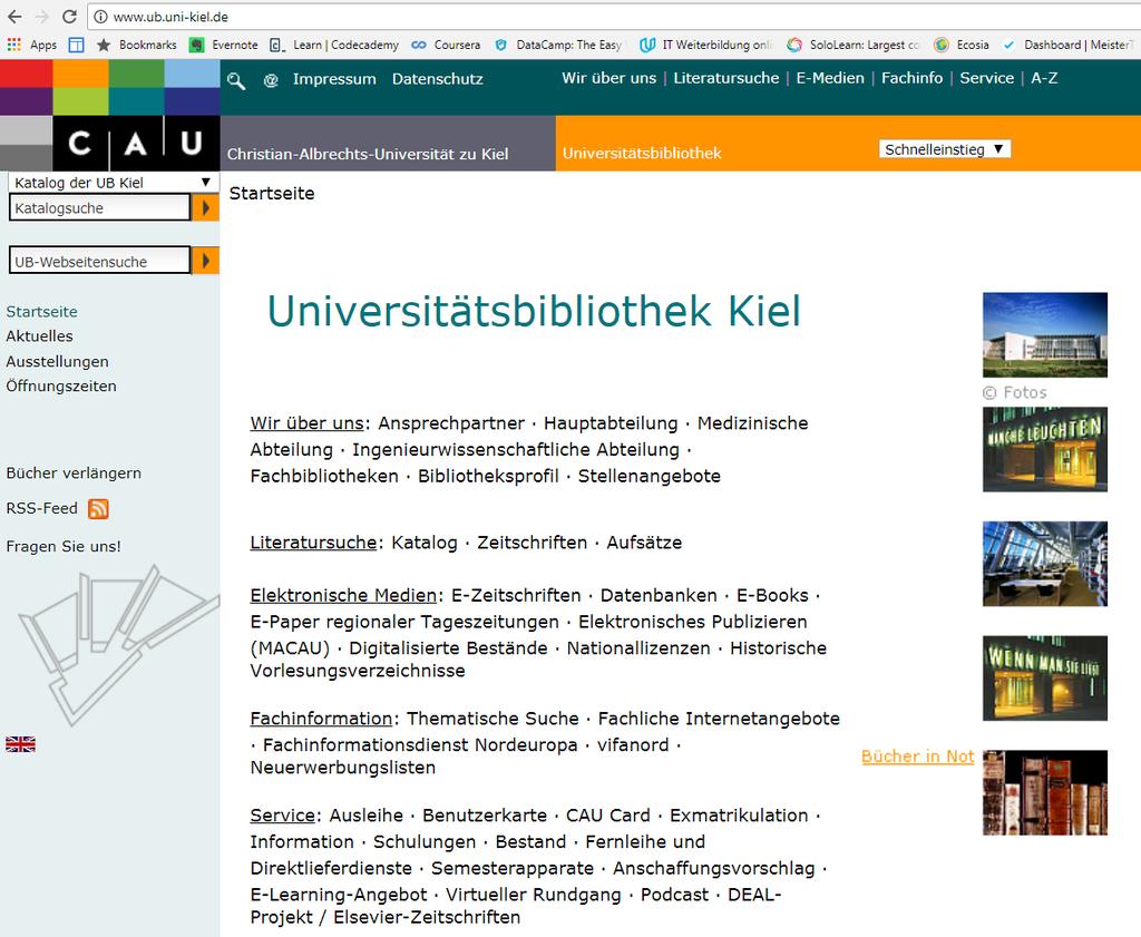 Themen: Weitere Infos Übersicht über das Angebot der Uni-Bibliothek: http://www.ub.uni-kiel.