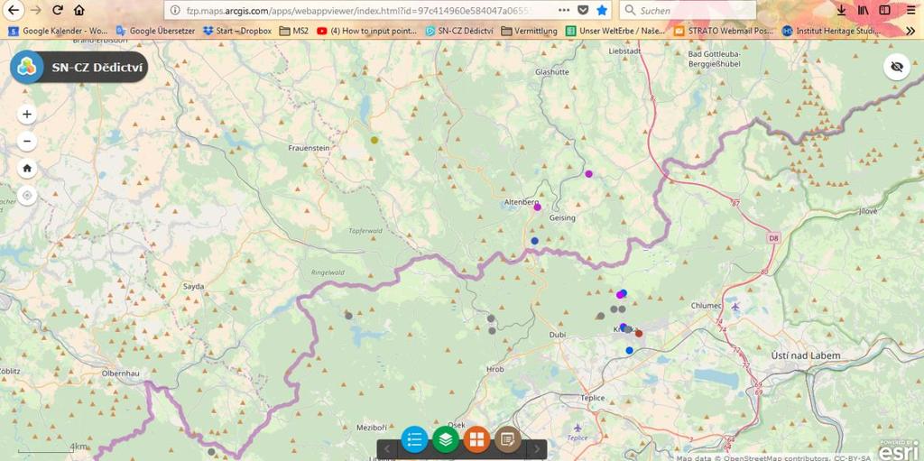Öffentlichkeit - Online-Publikation aller Projektergebnisse (Arbeitsblätter, Dokumentationen der Objekte, Archivmaterial) - Digitale Landkarte mit e-learning-tool - Zweiteiliger
