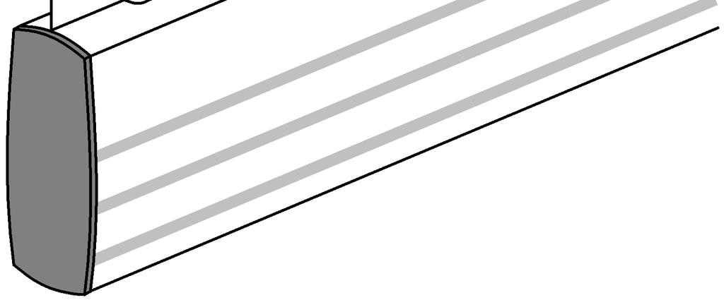 Anbringen des Rollos (Mittelzug ohne Seitenführung) Schritt 1 Montieren Sie die Seitenträger zur seitlichen Montage in der Glasleiste.