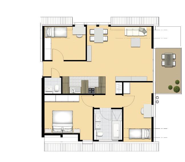 Wohnung 08, Dachgeschoss Lageplan 19 1,50 2,00 Stellplatz Vorplatz Dachterrasse Stöfflerweg Flur & Garderobe & 2,00 1,50