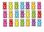 Fülle aus. Wie viele Gummibärchen liegen in den Reihen? In drei Reihen liegen 21 Gummibärchen.