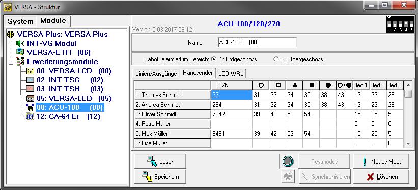 SATEL ACU-120 27 weder nach dem Klicken im Hauptmenü des Programms DLOADX auf die Taste ausgelesen, noch nach dem Klicken auf die Taste gespeichert).