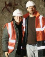 Jolanta Oberchristl (li) und Klarens Cullufe (re), HSE Engineer, auf der Baustelle HydroPowerPlant Prell. Albanien. Ein Land im Wachstum.