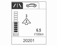 Prístroje a ovládacie prvky 123 Asistent ekonomickej (ECO) jazdy Navádzanie po trase Palubný počítač 1 a 2 Informácie dvoch palubných počítačov sa dajú vynulovať samostatne pre počítadlo prejazdenej