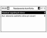 Prístroje a ovládacie prvky 129 Autom. odvlhčenie: Podporuje odhmlenie čelného okna automatickým výberom potrebných nastavení a režimu automatickej klimatizácie. Autom. ohrievanie zadného okna: Automaticky aktivuje zadné vyhrievané okno.