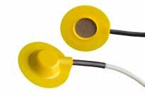 36 Silberchlorid (AgCl) Cup-Elektroden mit wahlweise PVC-, Silikon- oder Teflonkabel in unterschiedlichen Farben und 1,5mm DIN Stecker.