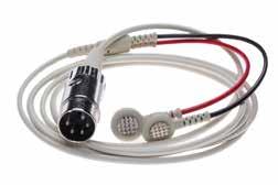 48 Waffel-Ableitelektrode Die Waffel-Ableitelektrode besteht aus zwei flachen Elektroden mit 8mm Durchmesser, die fest mit einem hochflexiblen Kabel vergossen sind.