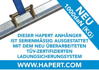 Das geprüfte Ladungssicherungssystem von HAPERT bietet Ihnen noch mehr Sicherheit beim Transport von Gütern und Maschinen aller Art.