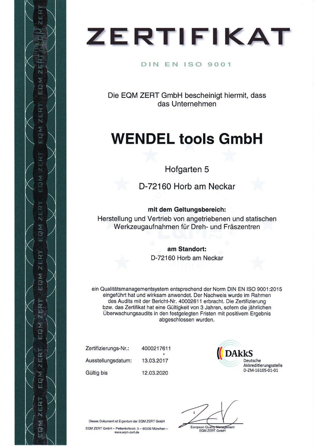 Wir sind zertifiziert nach DIN EN ISO 9001. We are certified to DIN EN ISO 9001.