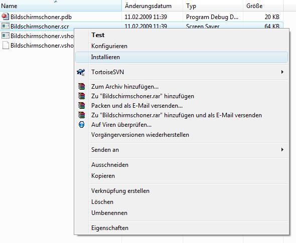 Als Bildschirmschoner installieren (2/4) 2.