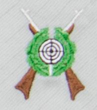 schützengrün, mit gesticktem Motiv W006 Normal-Länge, ca.