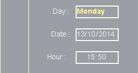 2.4.2 Einstellungen 2.4.2.1 Datum und Uhrzeit Zur Einstellung der Uhrzeit den umrahmten Bereich für den Tag drücken.