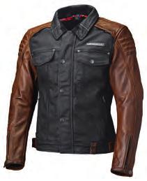 Die Jacke aus gewachster Stretch-Baumwolle, wahlweise in blau und schwarz erhältlich, kann mit Hilfe der Held Clip-in Technologie mit anderen Clip-in Produkten kombiniert werden.