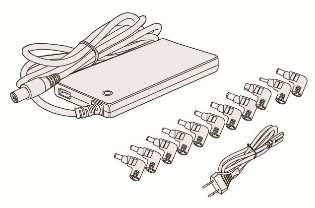 2. Aufladen oder Stromversorgung von Notebooks, 11teiliges DC-Adapterset, passend für die gängigsten Marken. 3.