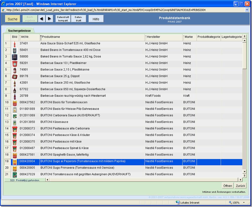Produktinformationssystem www.gv-prins.com www.prins24.