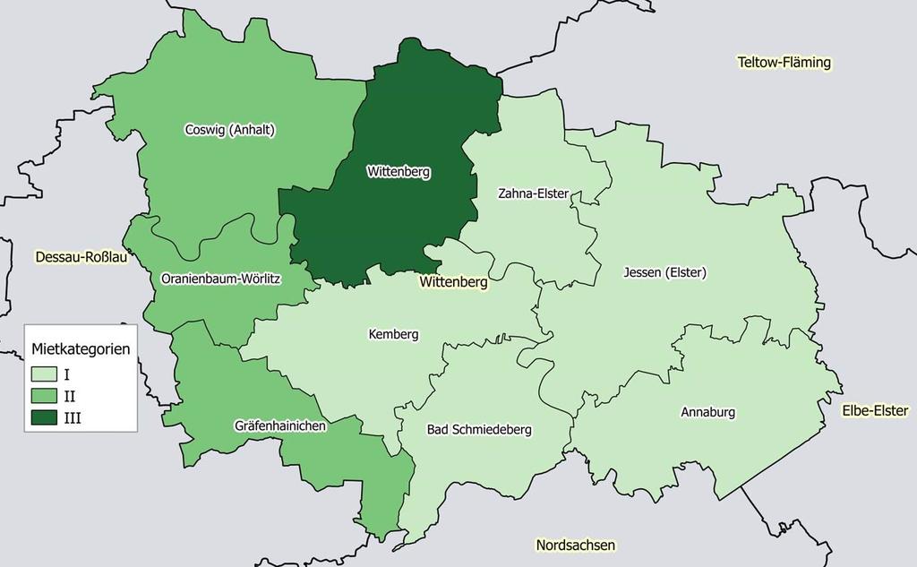 - 20 - Karte 1 Clusteranalyse: Mietkategorien im Landkreis Wittenberg Clusteranalyse