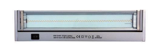 Aimie schwenkbar 58091x40 LED-Unterbauleuchte, warmweiß, 3000 K, Aluminiumgehäuse, Glasabdeckung matt, mit Schalter (links), 1,5 m Anschlussleitung (seitlich