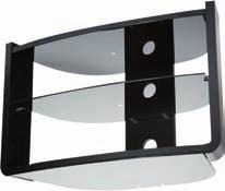 MÖBEL TV Möbel R Serie - TV Möbel mit 3 Hochglanz Glasböden, schwarz Diese zeitgenössische Variante des klassischen offenen Rack-Designs bietet einen weichen, stilvollen Ansatz fu r AV-Möbel.