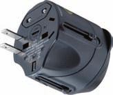 Transporttasche - Geeignet für Schuko- und Eurostecker RS 7W-N EDV-Nr. 31141 0 / schwarz Der Reisestecker ist kein Spannungs- und Frequenzwandler!