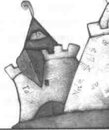 (Abb. F): Die Königsburg bei der 2. Wertung Die Grundfläche der Burg beträgt 4. Der Spieler erhält 10 Sonderpunkte für seinen Ritter auf Ebene 2.