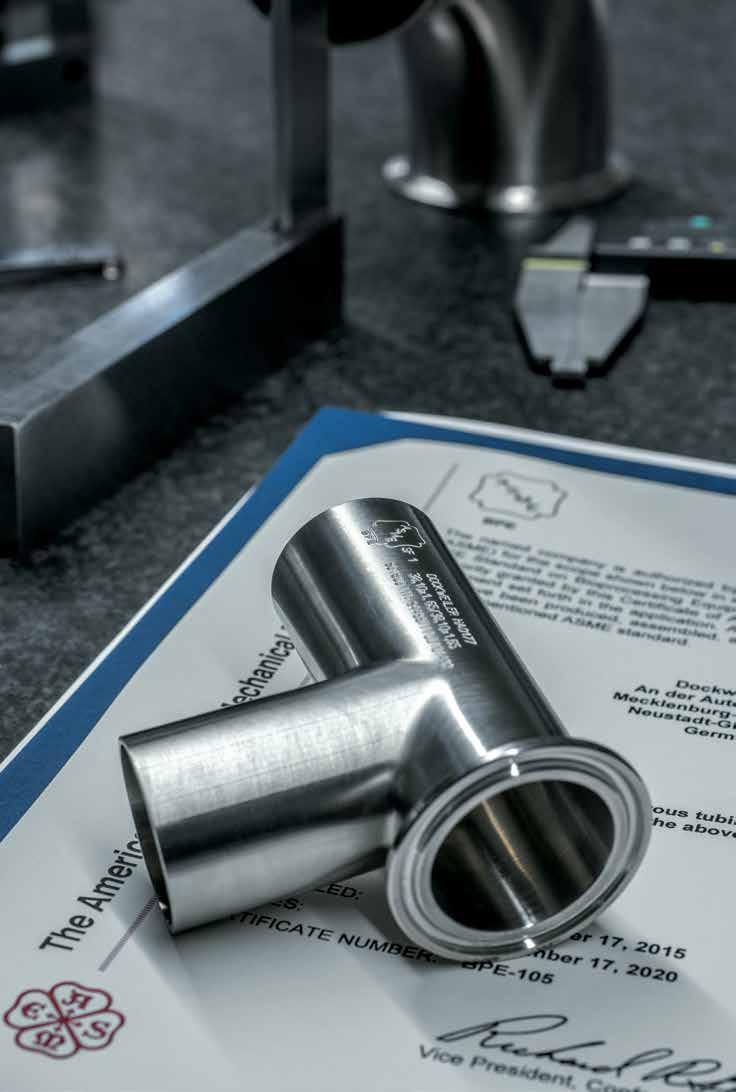OUT PE-DIRECT WS IST PE-DIRECT CERTIFIED QULITY Dockweiler is the first and only certified manufacturer of stainless steel tubes and fittings according to the SME PE specification in Europe.