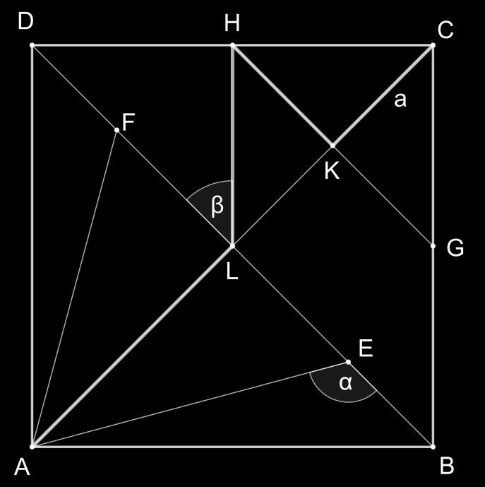 b) Berechne den Flächeninhalt des Trapezes BGKL. c) Wie gross ist der Winkel α?