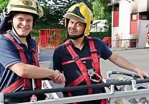 Dominik Schmitt leistet zwei Wochen Feuerwehrdienst In der französischen Partnerstadt Saint-Germain-en-Laye 24.08.