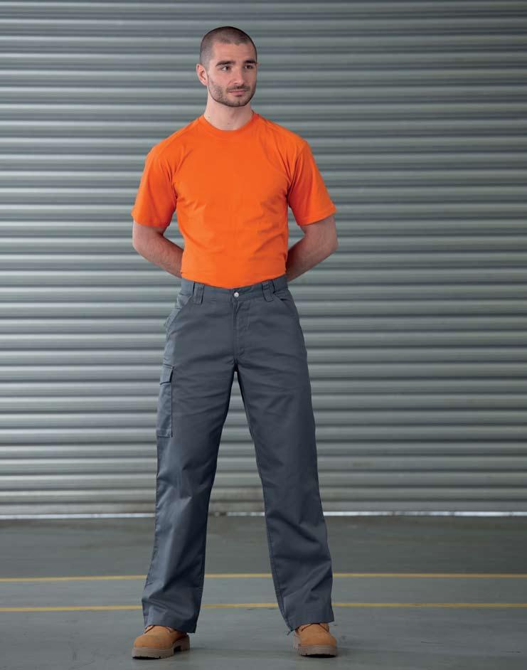 86 Workwear-Jacken und -Hosen 001 Workwear-Hose und 002 Workwear-Shorts aus Polyester/Baumwoll-Twill Zeitgemäß gestaltete Hosen