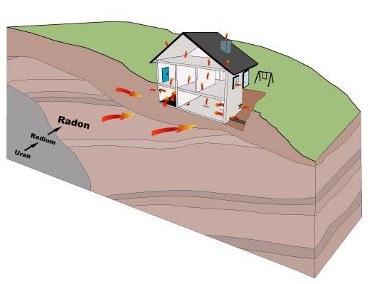 Radon - ein tückischer und strahlender Mitbewohner Radon gelangt als Gas in geringen und ungefährlichen Konzentrationen mit