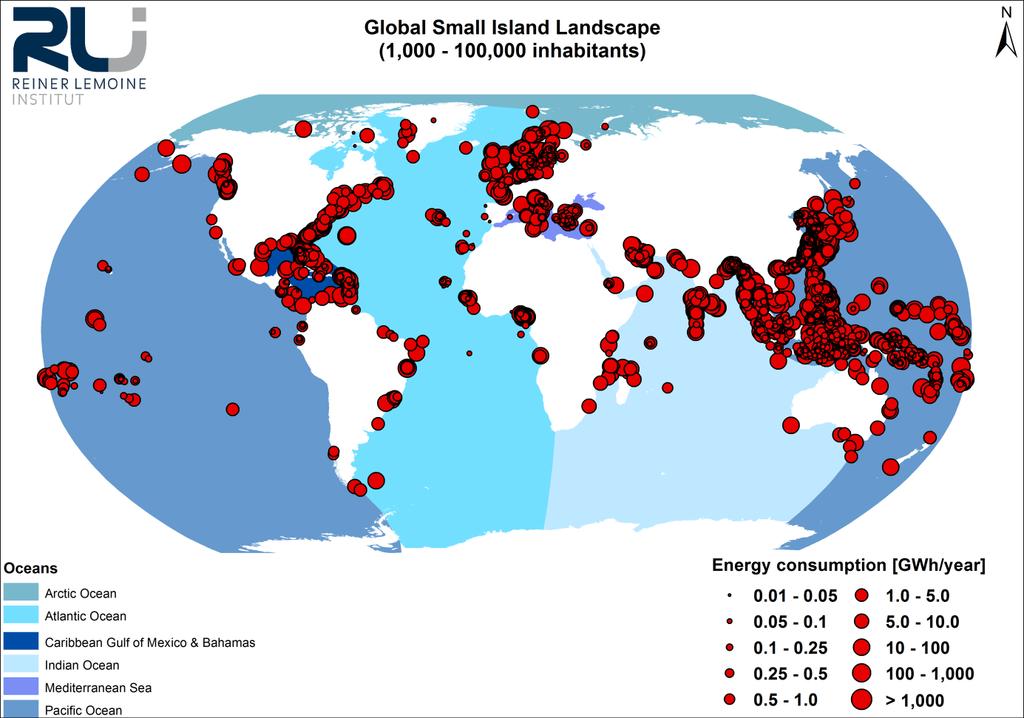Inselenergieversorgung - Weltkarte Quelle: Blechinger et al.