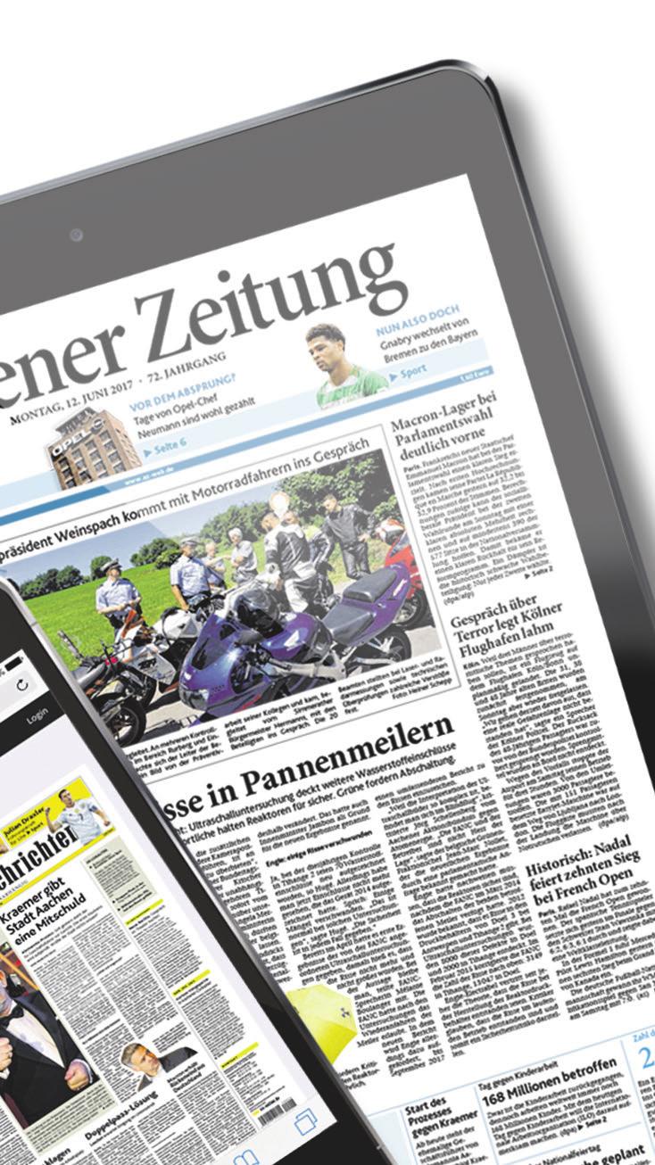 zu hause und unterwegs top informiert entdecken sie ihre heimat mit dem epaper ihrer tageszeitung Anzeige Die Aachener Zeitung und Aachener Nachrichten sowie ihre 17 Lokalausgaben stehen seit mehr